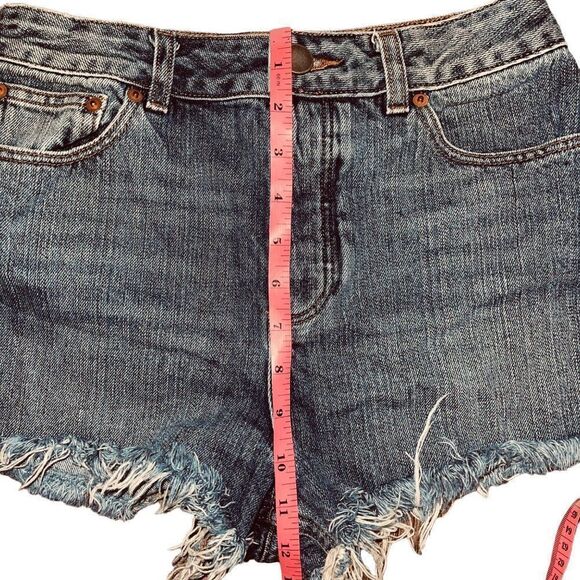 ASOS //Denim High Rise Button Fly Cut Off Denim Shorts  Size 8 - Picture 7 of 10